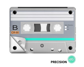 Grey vintage retro cassette tape premium 3M vinyl sticker for all MacBook models and other laptops