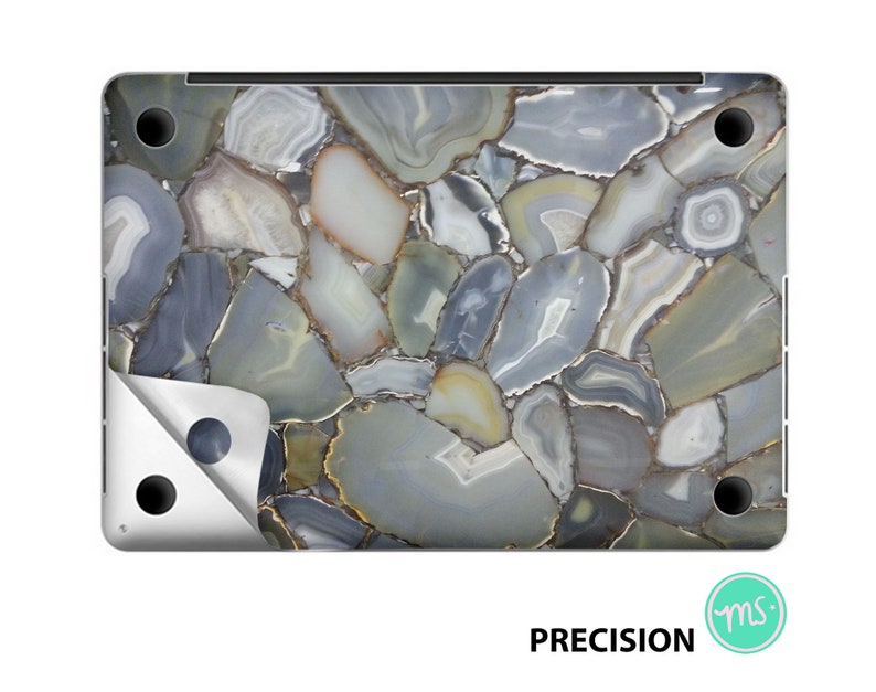 Chalcedony mineral stone texture laptop skin premium 3M vinyl sticker for all MacBook models and other laptops image 3