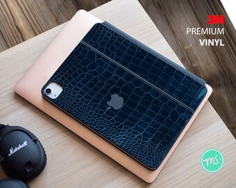 Dark blue reptile skin texture iPad magic keyboard case 3M vinyl skin for the Apple Magic Keyboard and Apple Smart Keyboard Folio for iPad P