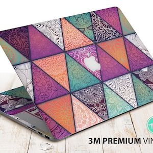 Seamless triangles pattern  premium 3M vinyl sticker for all MacBook models and other laptops