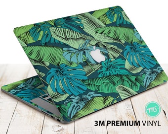 Étui clavier magique vert motif tropical pour iPad, autocollant en vinyle 3M haut de gamme pour tous les modèles de MacBook et autres ordinateurs portables