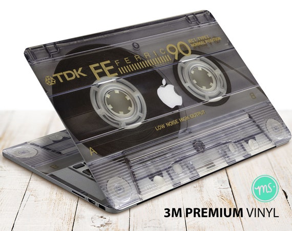 Gray cassette tape recorder laptop skin premium 3M vinyl sticker for all MacBook models and other laptops