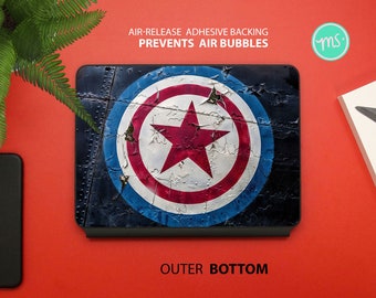 Captain America sign 3M vinyl skin for the Apple Magic Keyboard and Apple Smart Keyboard Folio for iPad Pro and iPad Air