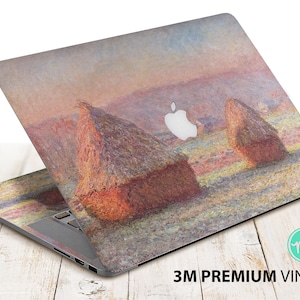 Haystack by Claude Monet laptopskin premium vinylsticker van 3 M voor alle MacBook-modellen en andere laptops