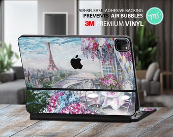 View from the balcony to the Eiffel Tower , sticker for Macbook  3M vinyl skin for the Apple Magic Keyboard and Apple Smart Keyboard Folio f