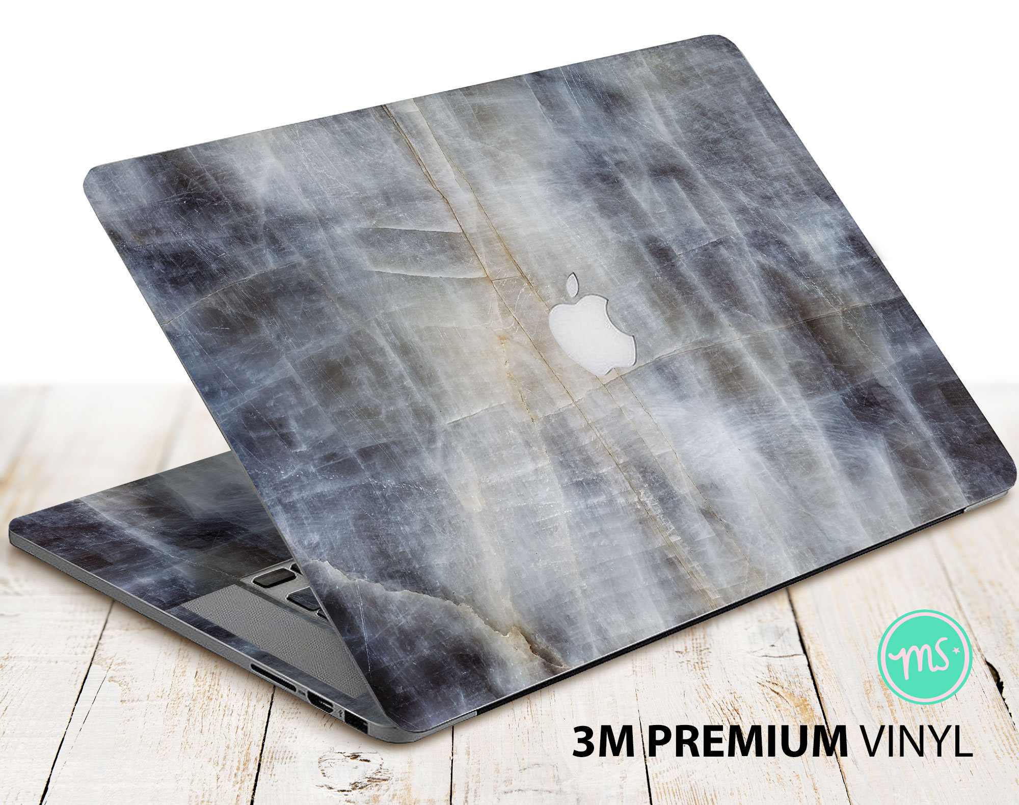 Polished marble , sticker for Macbook premium 3M vinyl sticker for all MacBook models and other laptops