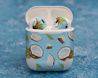 Zoete kokosnoten, trendy print, gesneden kokosnoten, sticker voor AirPods premium 3 M-vinyl voor AirPods alle modellen Beats Buds Samsung Galaxy Buds O