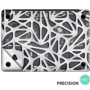 Silver cut out web , design drawing , decal for Macbook premium 3M vinyl sticker for all MacBook models and other laptops