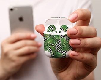 Tropische bladeren, groene varen, sticker voor AirPods premium 3 M vinyl voor AirPods alle modellen Beats Buds Samsung Galaxy Buds OnePlus Buds en meer