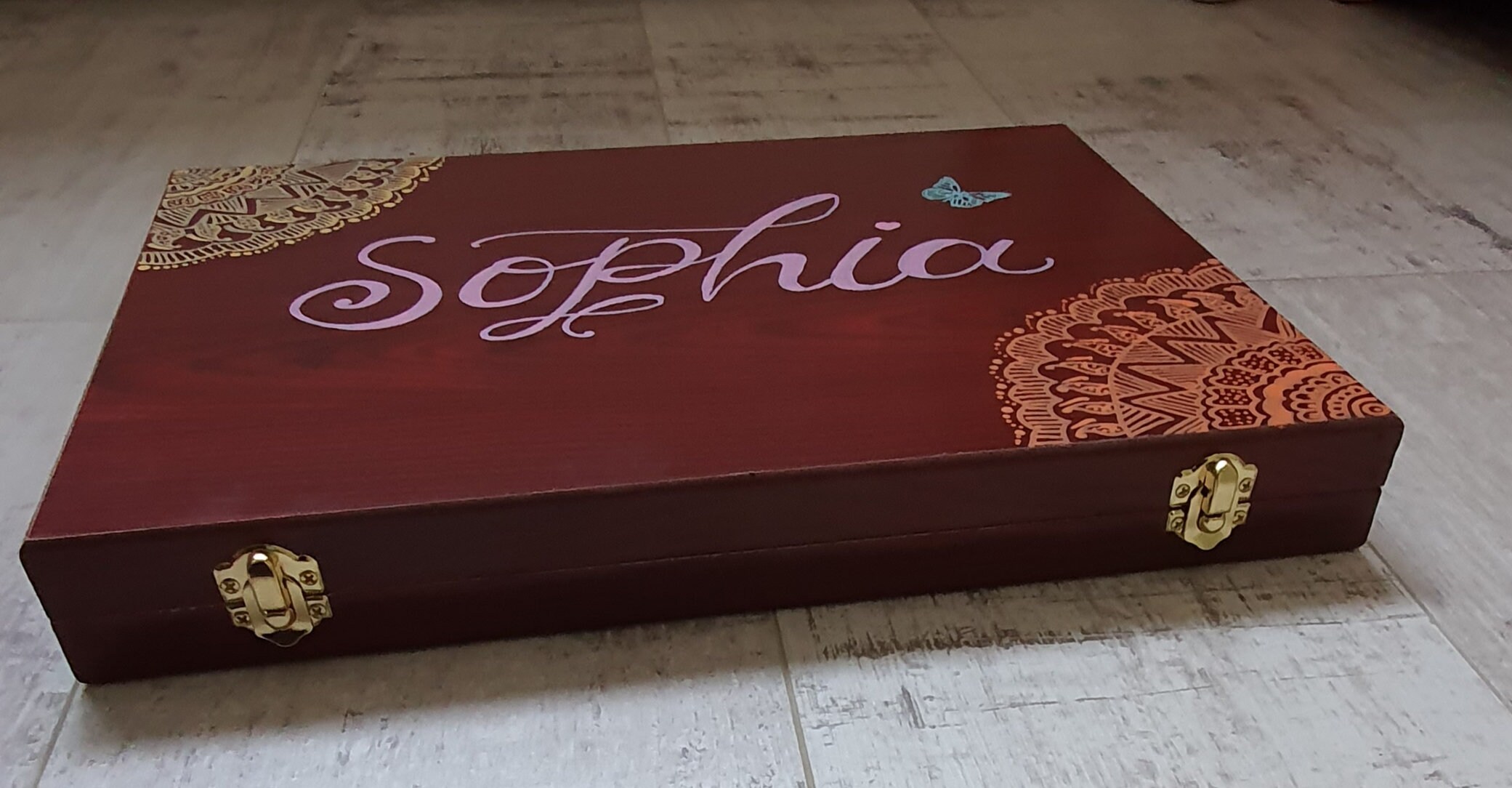 Personalised Stationery Set Wooden Hand Painted Etsy