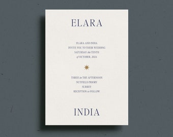 Modern Celestial Wedding Invitation | Elara Collection