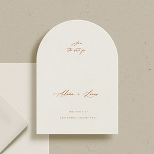 Modern Script Arched Save the Date Alana Collection image 4