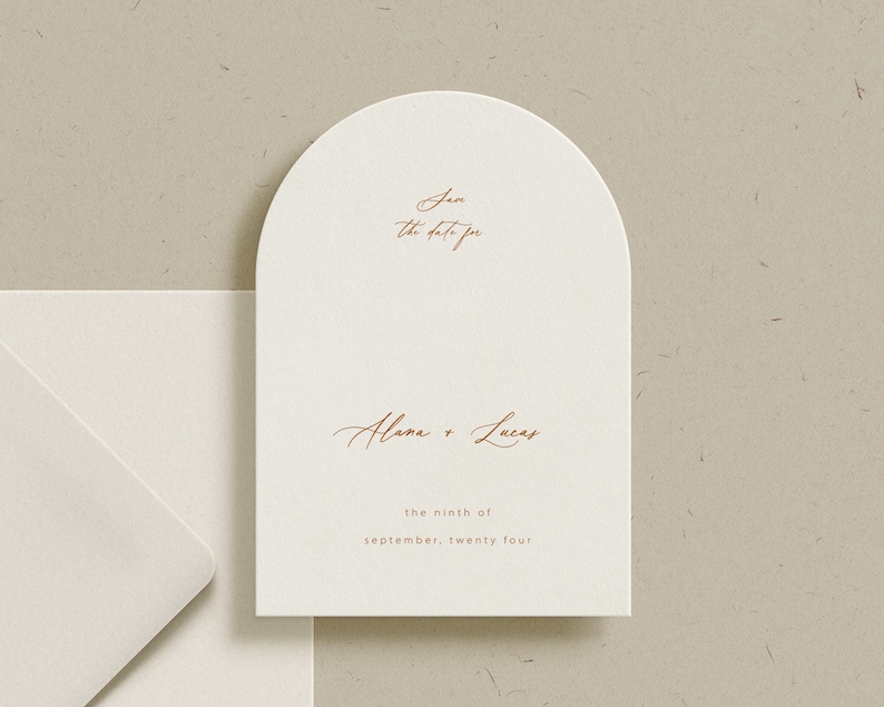 Modern Script Arched Save the Date Alana Collection image 4