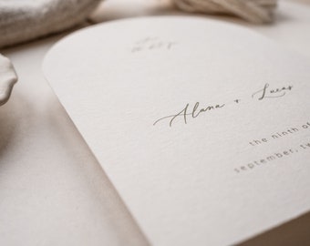 Modern Script Arched Save the Date | Alana Collection