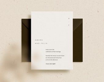 Modern Minimalist Wedding Invitation | Amara Collection