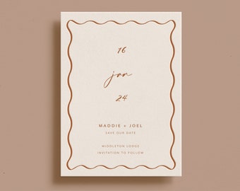 Wavy Line Save the Date | Maddie Collection
