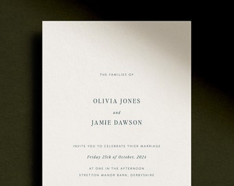 Traditional Green Wedding Invitation | Olivia Collection