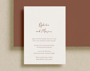 Modern Script Wedding Invitation | Ophelia Collection