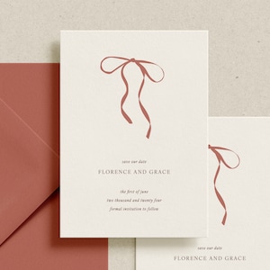 Bow Save the Date Card | The Florence Collection