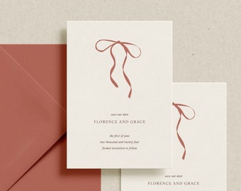 Bow Save the Date Card | The Florence Collection