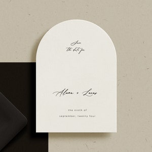 Modern Script Arched Save the Date Alana Collection image 5