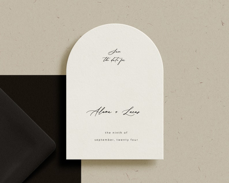 Modern Script Arched Save the Date Alana Collection image 5