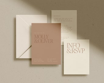 Minimalist Neutral Wedding Invitation Suite | The Molly