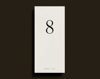 Modern Tall Table Numbers | Amara Collection