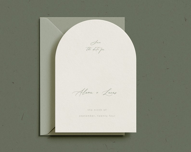 Modern Script Arched Save the Date Alana Collection image 6