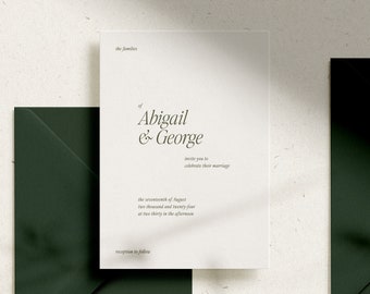 Classic Green Wedding Invitation | Abigail Collection