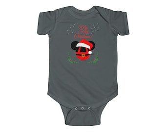 Infant Christmas Fine Jersey Bodysuit "Mickey Mouse My First Christmas"