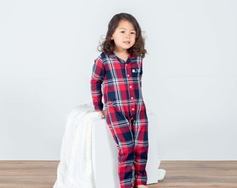 Personalisierte Kinder Tartan All-in-One Pyjamas