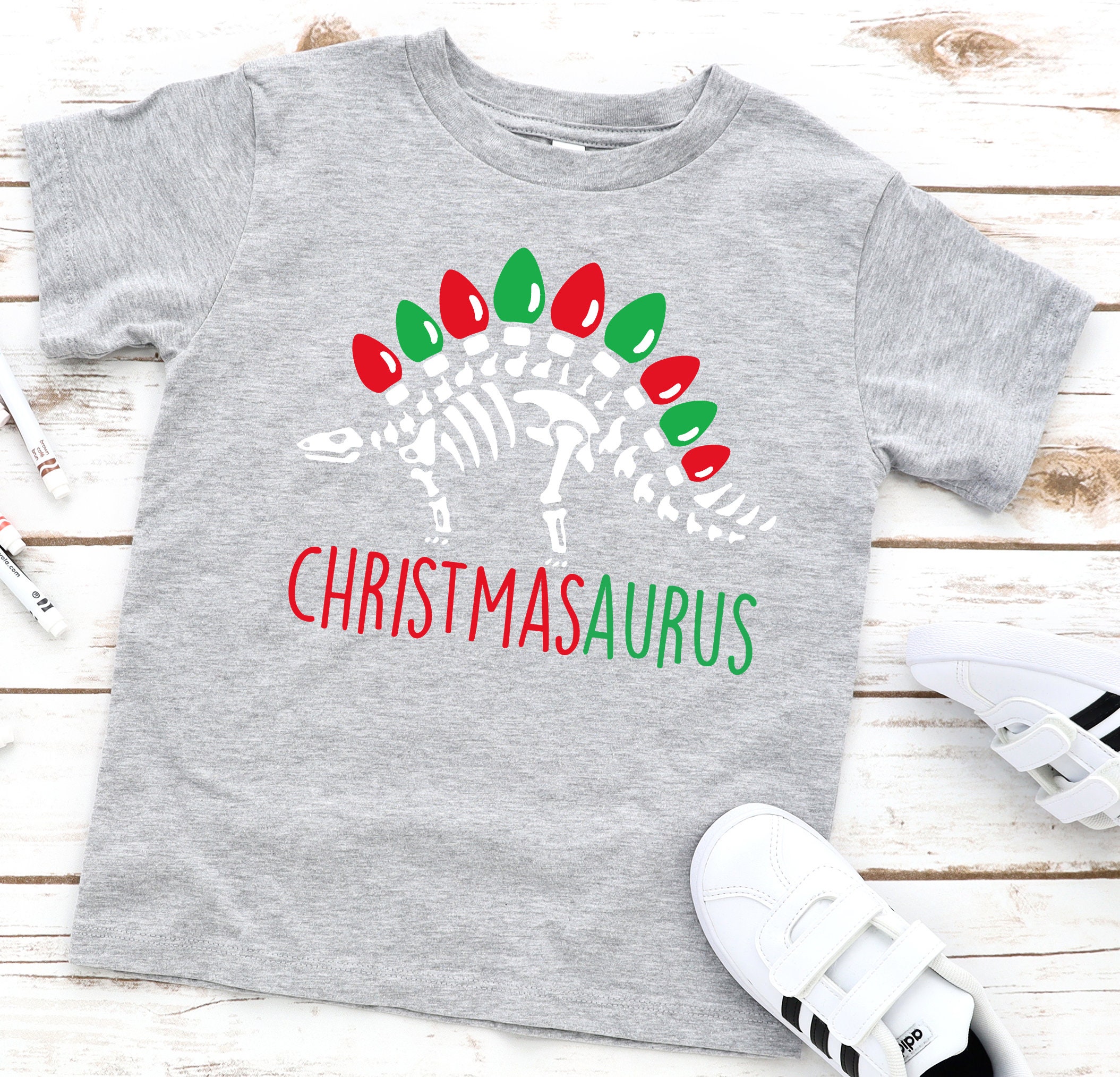 Discover Dinosaur Christmas Shirt For Toddler-Funny Dinosaur Christmas Shirt-For Kids-Cute-Kids Christmas Tshirt-T Rex Shirt-Christmas Shirt For Boys