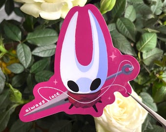 Hornet Silksong 'Always Late' Hollow Knight Glossy Vinyl Decal Sticker