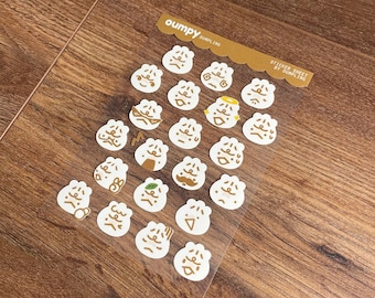 Oumpy Dumpling & Guy Gyoza Emotes Shimmery Laminated Vinyl Decal Sticker Sheets