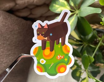 Rollin' Rocco Katamari Low Poly Cat Glossy Vinyl Decal Sticker