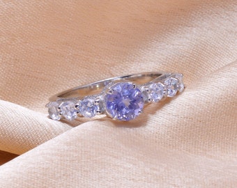 Sterling Silver AAA+ Tanzanite Ring, Boho Ring, Beautiful 925 Silver Ring, Natural Tanzanite Gemstone Fancy Ring, Handmade Jewelry Gifts