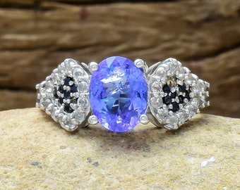Handmade Tanzanite Ring, 925 Sterling Silver, December Birthstone