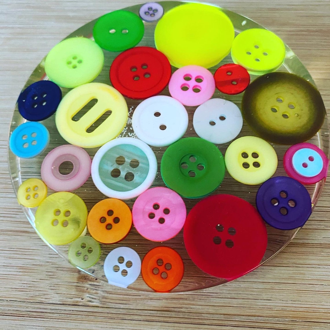 Buttons Coasters Handmade Bespoke Gift Home Decor Etsy