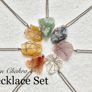Reiki-Blessed Chakra Stone Necklace Set Seven Chakra Crystal Jewelry Collection