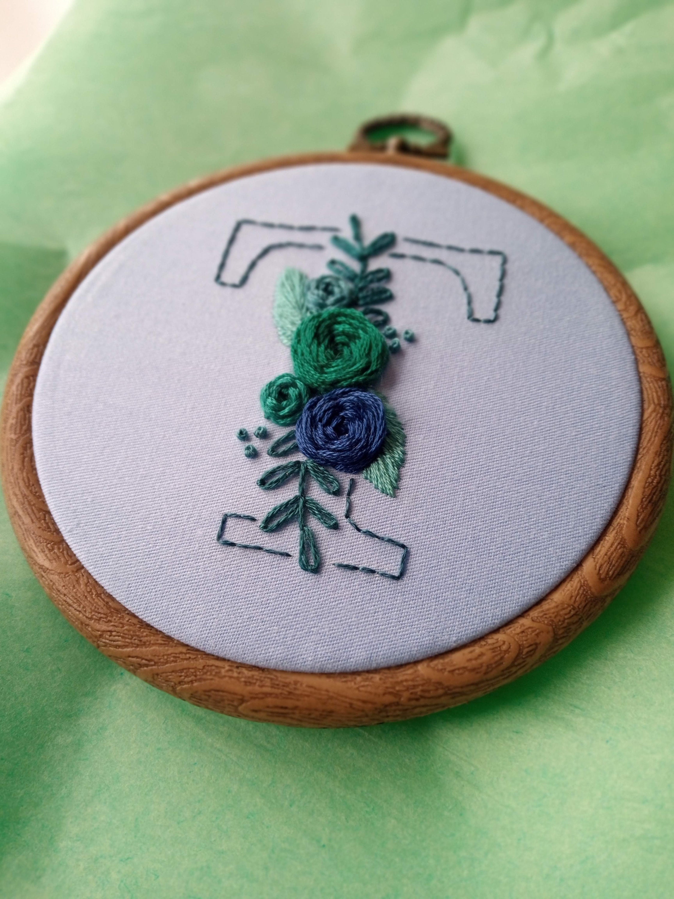 Floral Initial Embroidery Kit Beginners Embroidery Kit Etsy