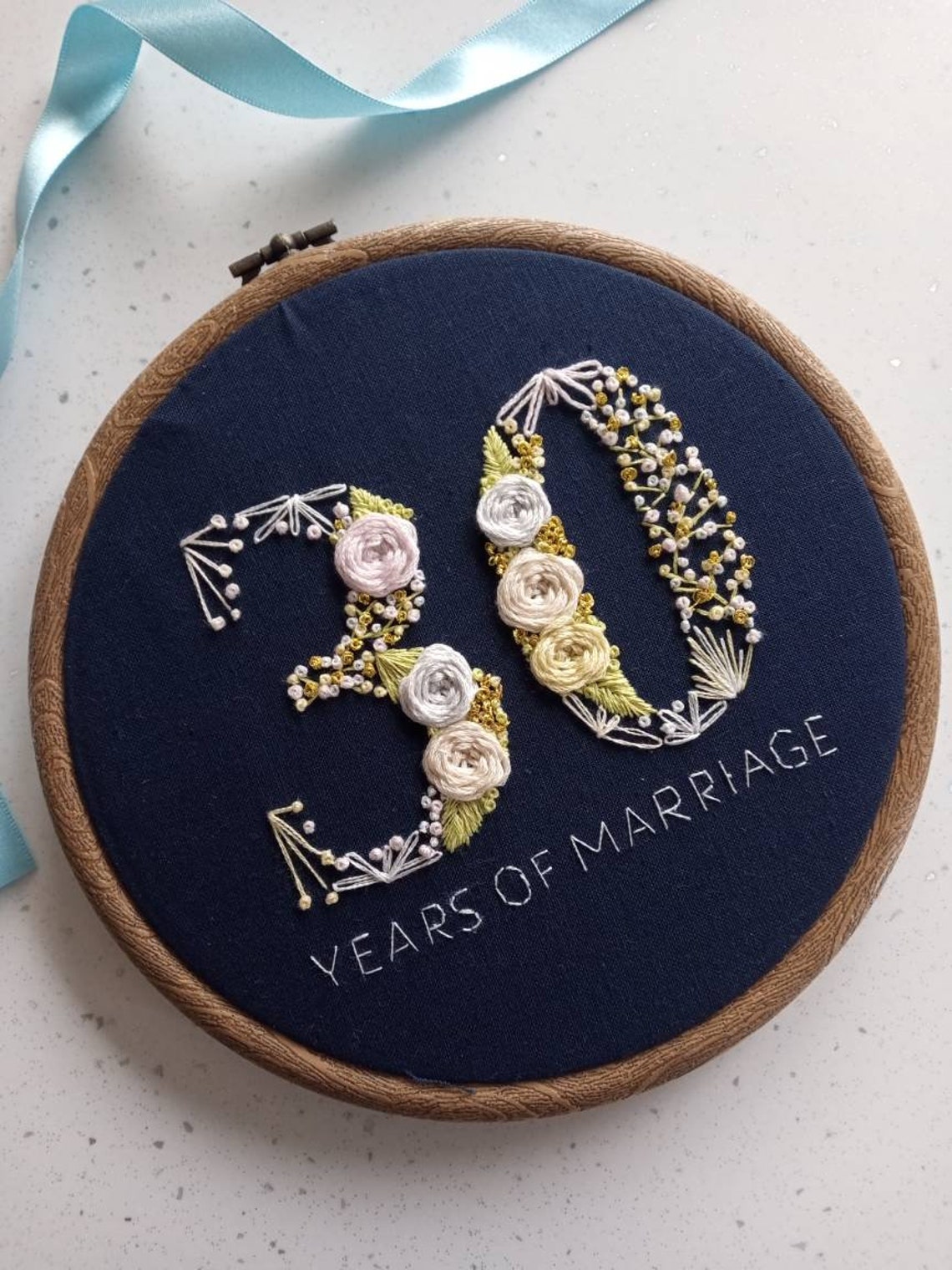 Custom Wedding anniversary embroidery hoop Anniversary gift Etsy