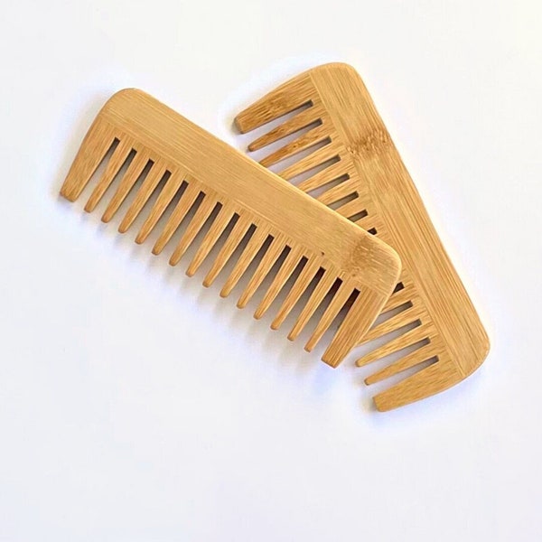 Small Bamboo Comb Wide tooth | Bamboo Comb | Ecofriendly Comb | Small Eco Comb | Plastic Free | Natural Bamboo | Heat Resistant Rubber