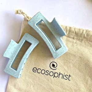 Biodegradable Square Hair Claw Clip 2pcs | Wheat Straw Hair Claw Clip | Ecofriendly Rectangle Hair Claw Clip | Ecofriendly Hair Accessories