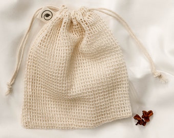 Natural Organic Cotton Mesh bag | Cotton Mesh bag | Small Mesh bag | Laundry Mesh Bag | Mesh Delicates Bag | Skincare Mesh Bag