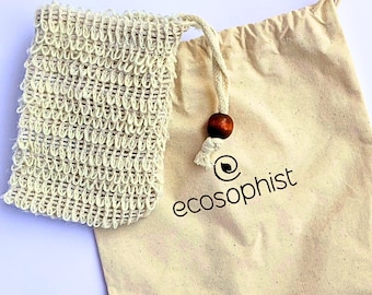 Saco de sabonete de sisal natural | Porta-sabonete esfoliante ecológico