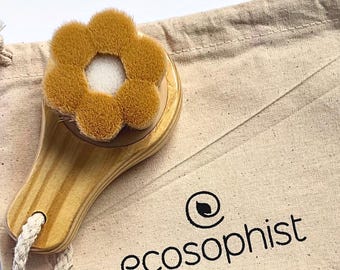 Bamboo Ecofriendly Facial Cleansing Brush | Sustainable Skincare Brush | Biodegradable Face Brush for Deep Cleansing | Zero Waste Face Brush
