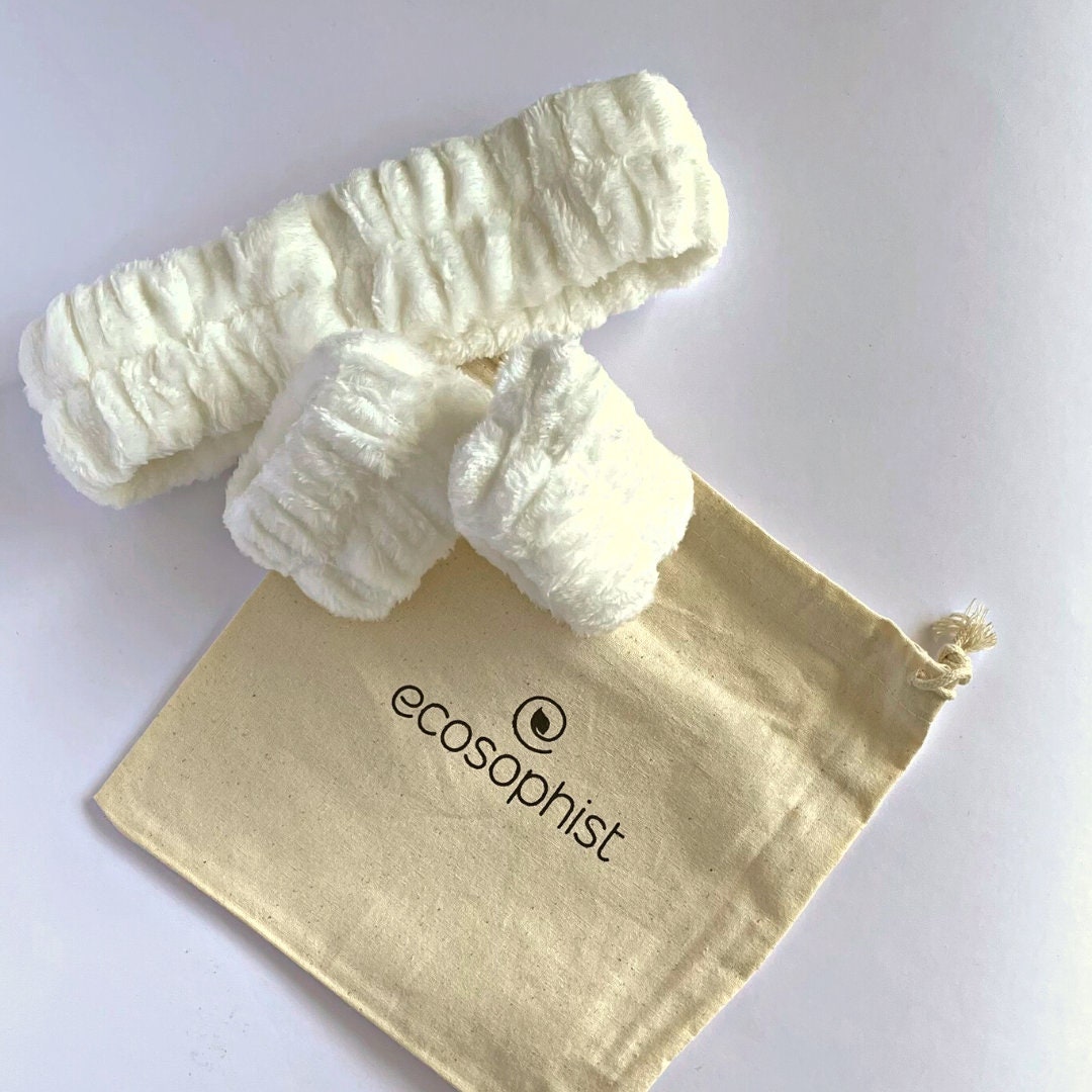 Headband and Wristbands Set Flannel Headbands and Wristbands for