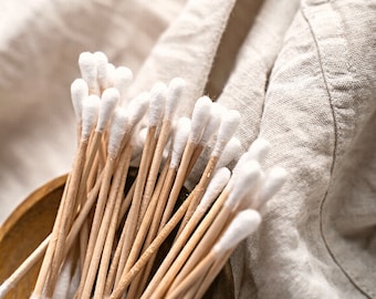 200 Bamboo Cotton Buds | Organic, Eco-Friendly Swabs