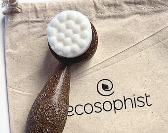 Coconut Eco Facial Cleansing Brush | Sustainable Skincare Brush | Biodegradable Face Brush for Deep Cleansing | Zero Waste Face Brush